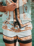 Casual Set Short Sleeve Summer Casual Floral Shirt Beach Set - TimelessGear9