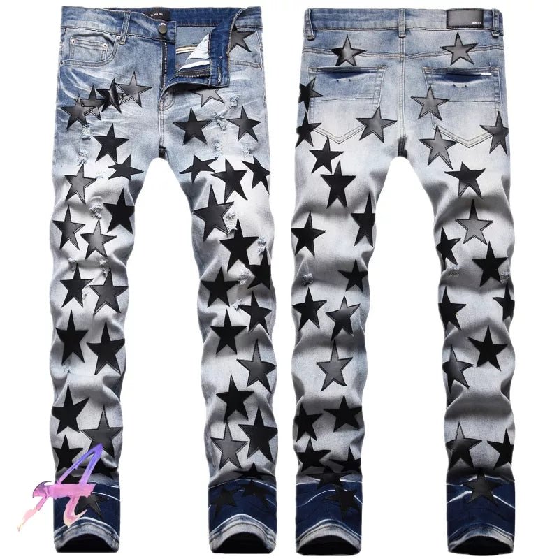 Casual Trouser Genuine Amiri Black Star Power Blue Jeans - TimelessGear9