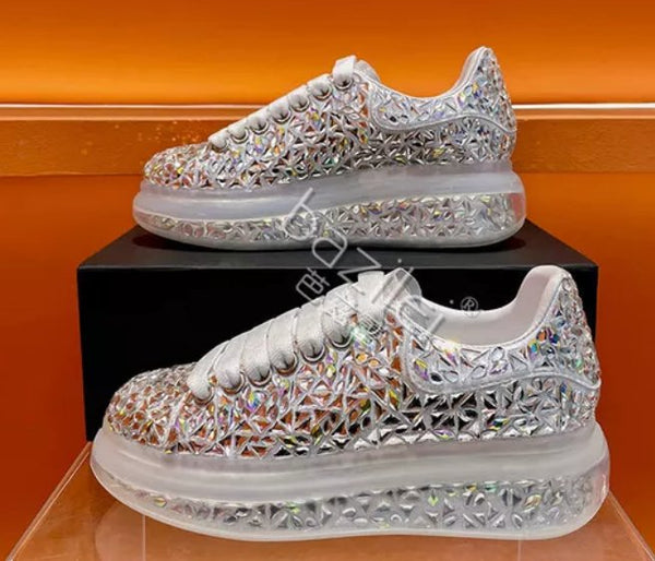 Cinderella Glass Sneakers Rhinestone Women Platforms Crystal Shoes - TimelessGear9