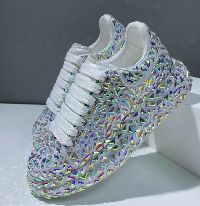 Cinderella Glass Sneakers Rhinestone Women Platforms Crystal Shoes - TimelessGear9