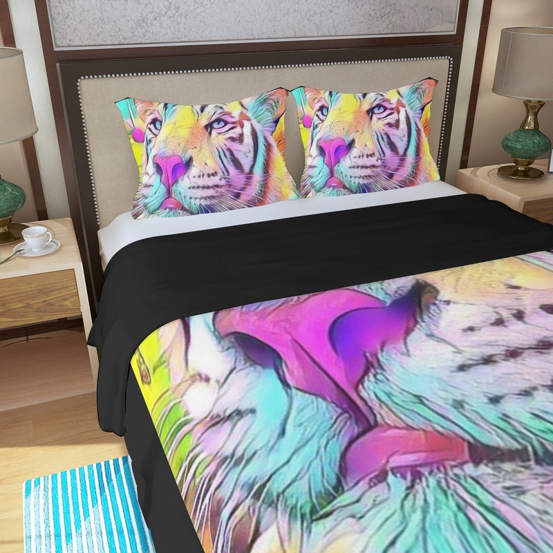 Colorful Tiger Three Piece Duvet Cover Set - TimelessGear9