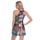 Customize Original Women's Round Neck Above Knee Dress - TimelessGear9