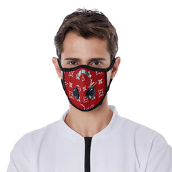 Customize Unisex Covid Red LV Face Mask with Double Valves - TimelessGear9