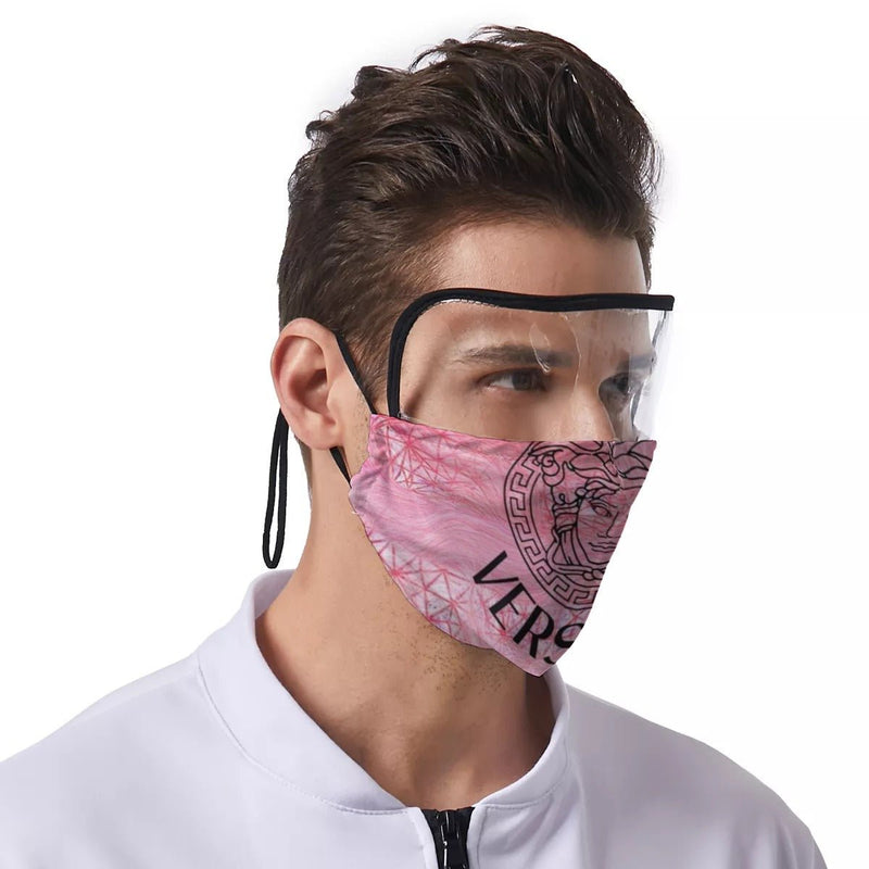 Customize Unisex Versace COVID Mask with Eye Shield - TimelessGear9