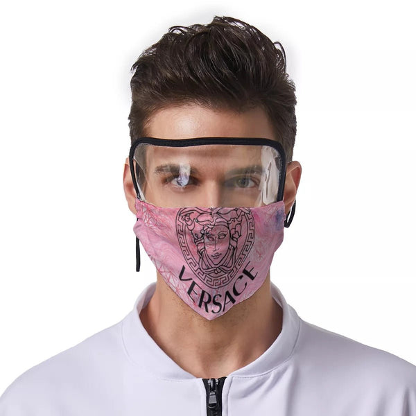 Customize Unisex Versace COVID Mask with Eye Shield - TimelessGear9