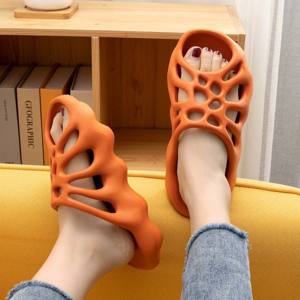 Cut-out Platform Slippers Women Men Fashion Beach Slides - TimelessGear9