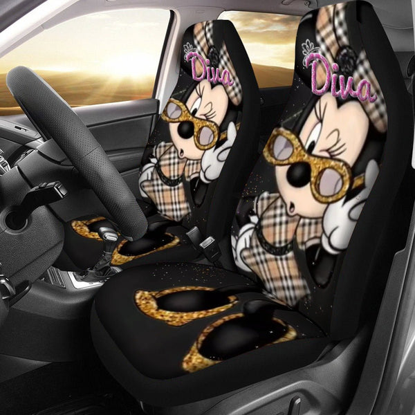 Disney Diva Mini Mouse Universal Car Seat Cover With Thickened Back - TimelessGear9