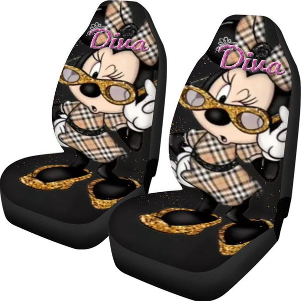 Disney Diva Mini Mouse Universal Car Seat Cover With Thickened Back - TimelessGear9