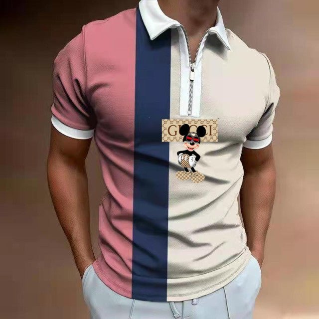Disney Gucci Print Polo Shirts Printed Men& Loose Breathable Workout Large Size Comfortable - TimelessGear9