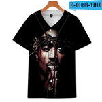 Tupac 2pac T-shirt Short sleeve O-Neck Baseball shirt Hip Hop Swag - TimelessGear9