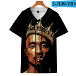 Tupac 2pac T-shirt Short sleeve O-Neck Baseball shirt Hip Hop Swag - TimelessGear9