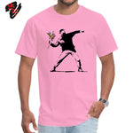Swag Banksy Flower Thrower T Shirts 100% Cotton Fabric Men Tshirt Mens T-shirts Novelty Street Art - TimelessGear9