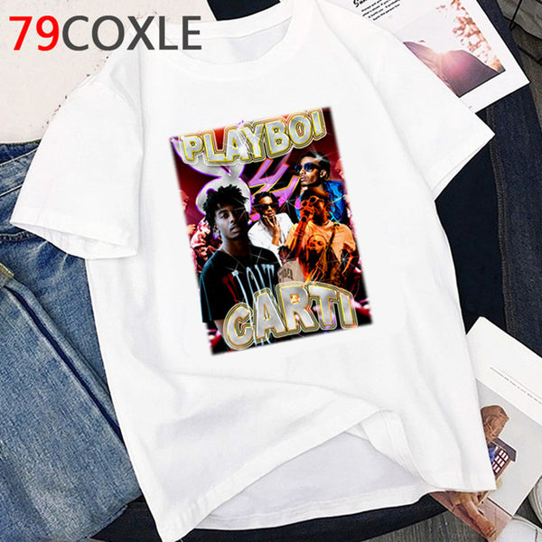 Rapper Playboi Carti T Shirt Women Hip Hop Summer Top Cartoon T-shirt Kawaii Die Lit Graphic Harajuku Oversized Tshirt Female - TimelessGear9