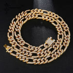 Hip Hop Gold Color Necklace +Watch+Bracelet Miami Curb Cuban Chain Iced Out Paved Rhinestones CZ Bling Rapper For Men Jewelry - TimelessGear9