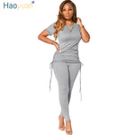 HAOYUAN  Two Piece Set for Women Sweat Suits Summer Clothes T Shirt and Sweatpants Tracksuit Lounge Wear - TimelessGear9
