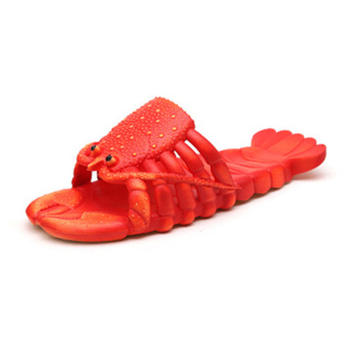 Lobster Lovers Slippers Cartoon Lobster Summer Leisure Shoes Man Women Outdoor Open Toe Slides - TimelessGear9