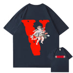 Trend Oversized VLONE Men T Shirt 100% Cotton Summer Short Sleeve Brand Hip Hop Tshirt Angel AK47 - TimelessGear9