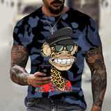 Hot 3D animal T-shirt funny monkey gorilla short sleeve - TimelessGear9