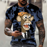 Hot 3D animal T-shirt funny monkey gorilla short sleeve - TimelessGear9