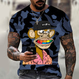 Hot 3D animal T-shirt funny monkey gorilla short sleeve - TimelessGear9