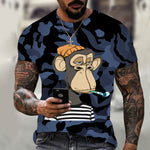 Hot 3D animal T-shirt funny monkey gorilla short sleeve - TimelessGear9