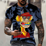 Hot 3D animal T-shirt funny monkey gorilla short sleeve - TimelessGear9