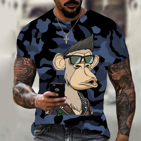 Hot 3D animal T-shirt funny monkey gorilla short sleeve - TimelessGear9