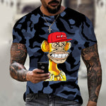 Hot 3D animal T-shirt funny monkey gorilla short sleeve - TimelessGear9