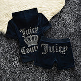 Juicy Apple 2 Piece Set Velvet zip Summer Letter printing tracksuit Women Clothing 2022 - TimelessGear9