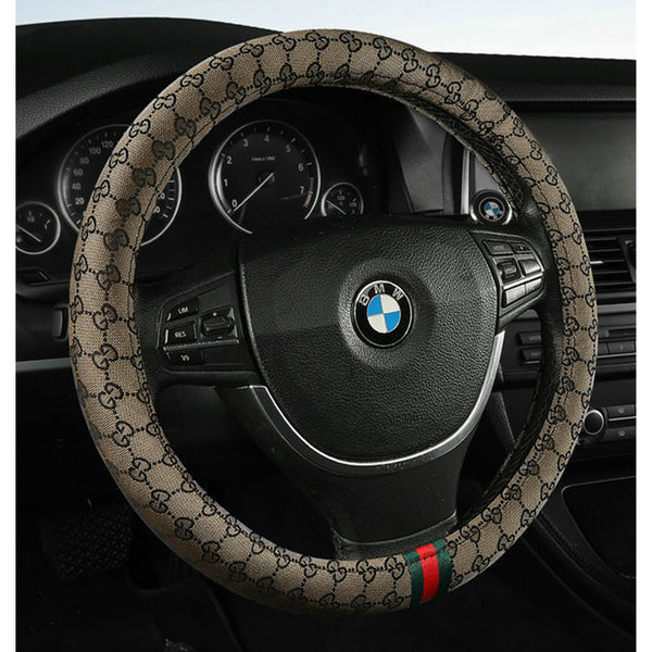 Gucci Steering Wheel Cover Non-Slip Car Steering Wheel Cover - TimelessGear9