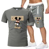 Summer T-Shirt Pants Set Casual Disney Fitness Jogger Pants T-Shirt Hip Hop Fashion - TimelessGear9