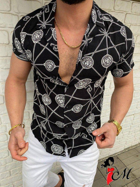 high-end Men's Clothing 2022 New Men&  Casual Fashion Shirts Streetwear Cardigan Short Sleeve Dress Shirt - TimelessGear9