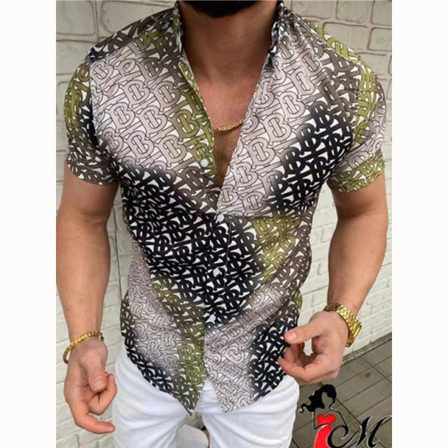 high-end Men's Clothing 2022 New Men&  Casual Fashion Shirts Streetwear Cardigan Short Sleeve Dress Shirt - TimelessGear9