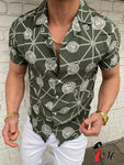 high-end Men's Clothing 2022 New Men&  Casual Fashion Shirts Streetwear Cardigan Short Sleeve Dress Shirt - TimelessGear9