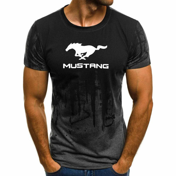 Mustang car logo T-shirt men casual O-neck short-sleeved fashion street brand sports T-shirt parent-child wear - TimelessGear9