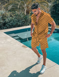 Luxury suit button sleeve shirt beach shorts casual street wear - TimelessGear9