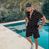 Luxury suit button sleeve shirt beach shorts casual street wear - TimelessGear9