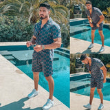 Luxury suit button sleeve shirt beach shorts casual street wear - TimelessGear9
