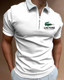 Polo Shirts Summer High Quality Casual Daily Short Sleeve Striped Mens Shirts Turn-Down Collar Zippers TEES Men - TimelessGear9