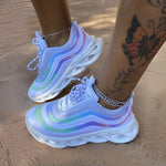 Women Sneakers 2022 Autumn Rainbow Platform Chunky Comfortable Brand Designer Ladies Sports Shoes Outdoor Running - TimelessGear9