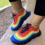 Women Sneakers 2022 Autumn Rainbow Platform Chunky Comfortable Brand Designer Ladies Sports Shoes Outdoor Running - TimelessGear9