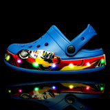 New Fashion Summer Slippers Kids Hole Sandals LED Light Shoes Children Cave Shoes 2022 New Style Beach - TimelessGear9