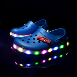 New Fashion Summer Slippers Kids Hole Sandals LED Light Shoes Children Cave Shoes 2022 New Style Beach - TimelessGear9