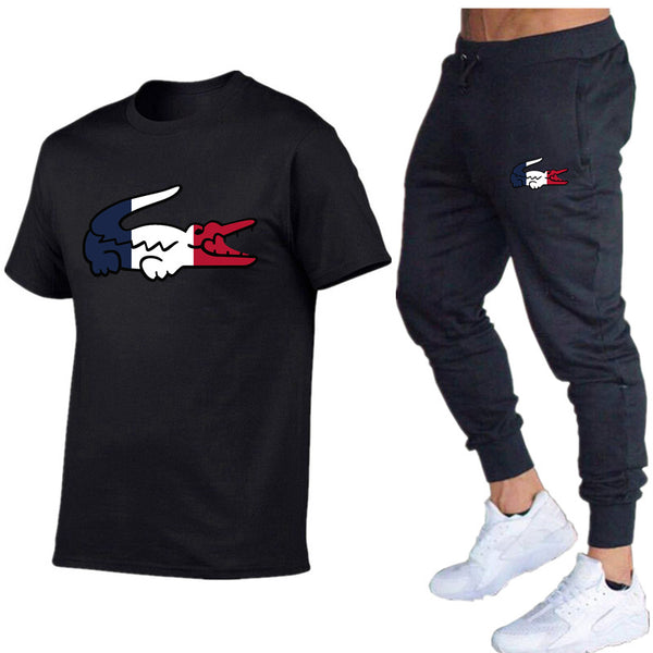 New 2023 Sports Suit Men Suit Sportswear Two-piece T-shirt Brand TrackSuit Men camisas - TimelessGear9