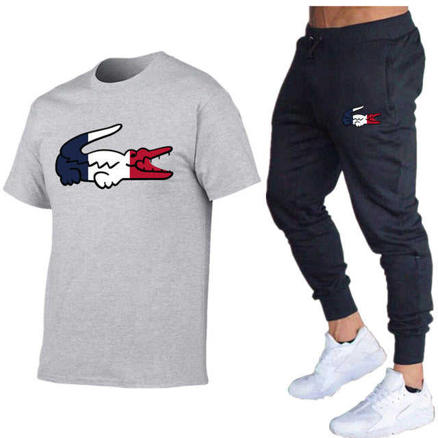 New 2023 Sports Suit Men Suit Sportswear Two-piece T-shirt Brand TrackSuit Men camisas - TimelessGear9