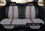 Gucci Logo Luxurious Car Seat Cover Front/Rear Flax/Linen Seat Cushion Protector Pad Black/Red/Beige/Grey/Coffee/Brown - TimelessGear9