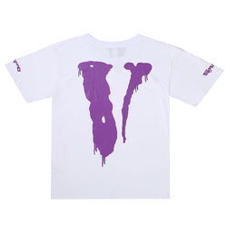 vlone Men T Shirt 100% Cotton Streetwear Women & T-shirt 2022 Summer Short Sleeve Brand Tshirt Skull Head Screw Ninja Purple - TimelessGear9