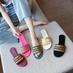 Sandals Women Indoor Outdoor Slippers Low Heeled Shoes Fashionable - TimelessGear9