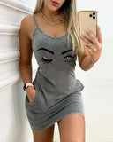 Sexy Suspender Strap Halter Club Sleeveless Mini Pocket Casual O-neck Pocket Dress - TimelessGear9