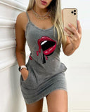Sexy Suspender Strap Halter Club Sleeveless Mini Pocket Casual O-neck Pocket Dress - TimelessGear9